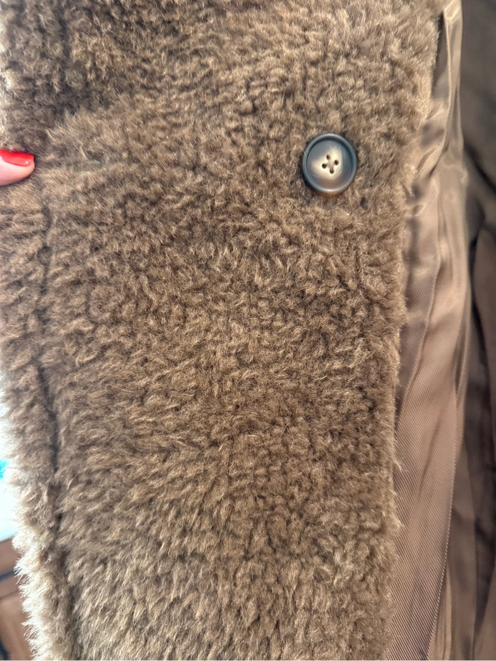 NWT Reiss Darla Teddy Coat Long Wool Jacket Brown Large - Picture 10 of 14